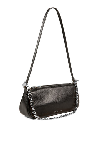 the lexi sling bag, dylan kain, shoulder bag, black shoulder bag, black leather bag, going out black bag