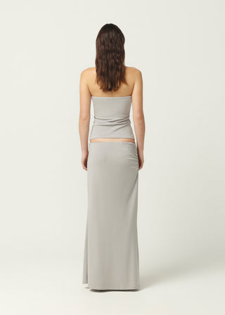 jersey maxi skirt, maison essentiele, grey jersey maxi skirt, grey matching everyday outfit