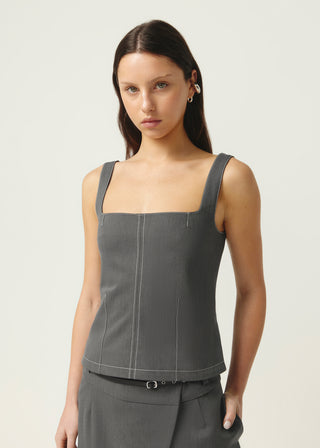 Top Stitch Bodice, Slate