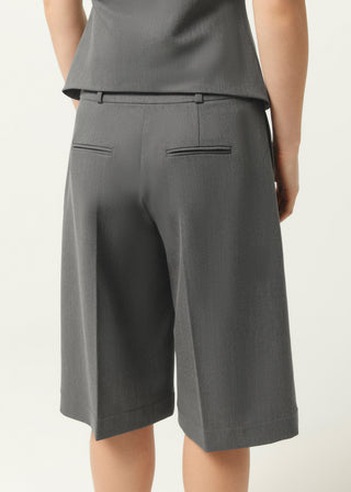 Wide Leg Suit Short, Slate