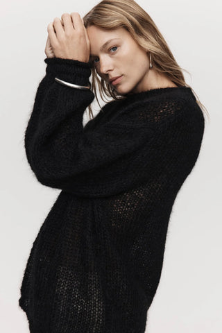 florence jumper, marle, knit jumper, black knit jumper, oversized knit jumper, oversized black knit jumper, high neck knit jumper