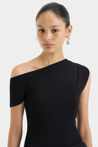 yolanda off the shoulder top, sir, sir the label, sir the label australia, black off the shoulder top, knit off the shoulder top, black knit top