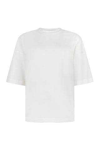 gibson t-shirt, harris tapper, oversized white tee, high neck top, boxy tee, white boxy tee, crew neck tee, white crew neck tee