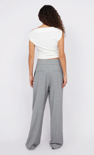 monika pant, bec and bridge, highwaisted pants, high waisted bottoms, grey pants, grey oversized pants, pleated oversized pants