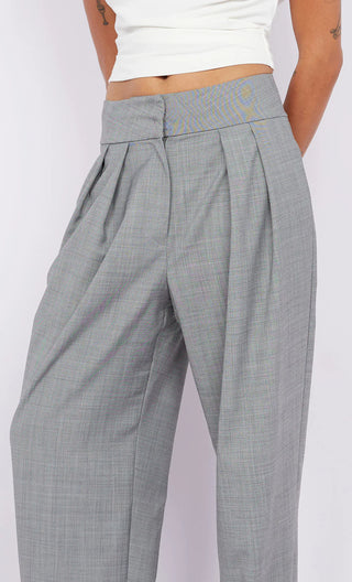 monika pant, bec and bridge, highwaisted pants, high waisted bottoms, grey pants, grey oversized pants, pleated oversized pants